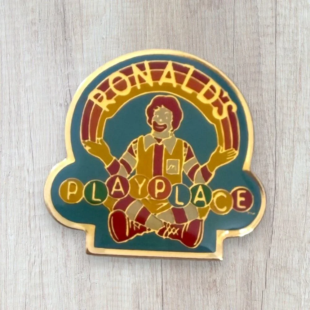 Ronald McDonald Playground Playplace Vintage Enamel Pin Brooch McDonalds 80s